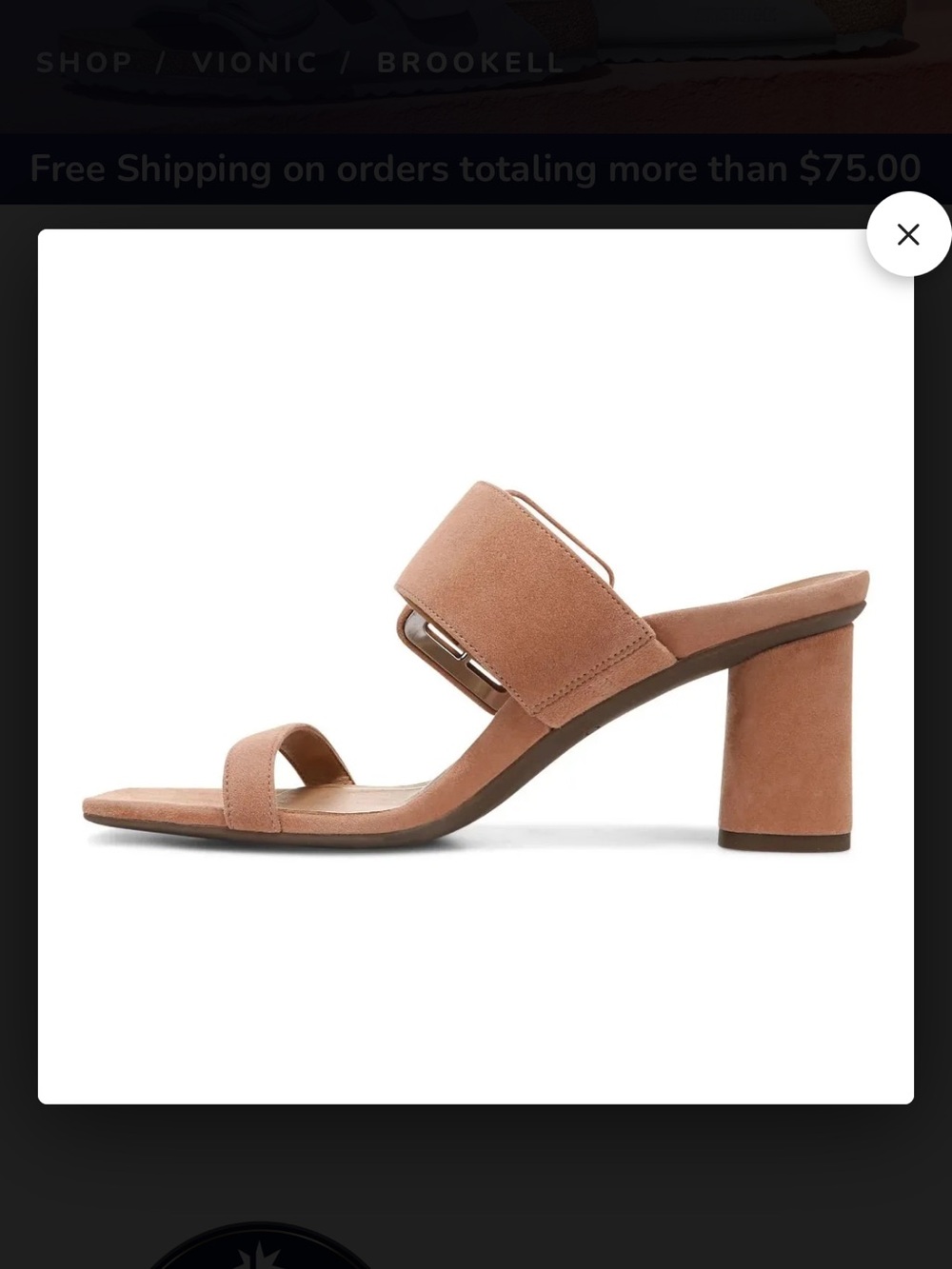 Vionic Women's Suede Brookell  Buckle Slide Sandals in Blush - Picture 10 of 15